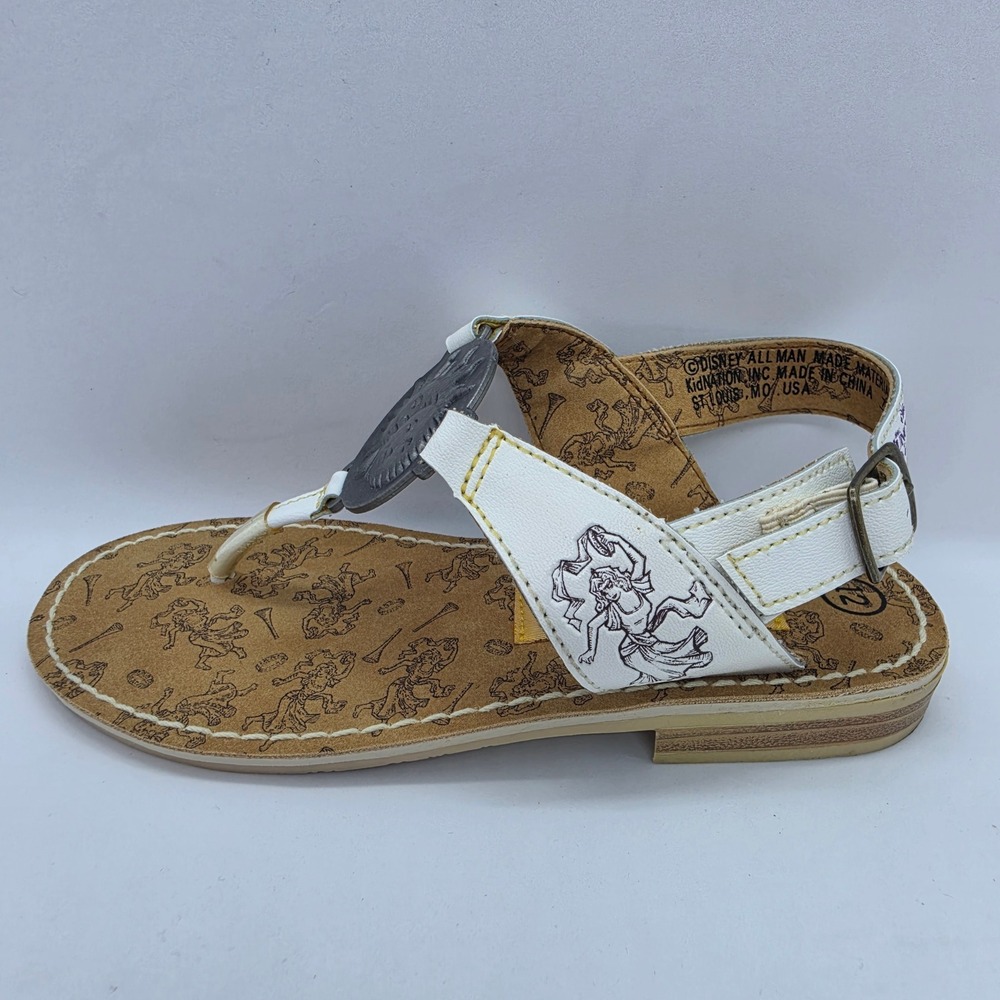 Vintage Disney Hunchback of Notre Dame Sun Moon Sandals Kids Size 12 White 90s - Picture 8 of 11